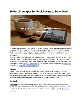 10 Best Apps for Book Lovers to Download