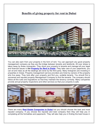 Real Estate & Property for Rent in Dubai, UAE