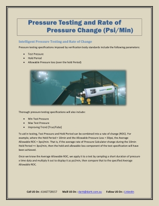Pressure Decay Test Systems - Dart Technologies Pty Ltd