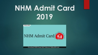 NHM Admit Card 2019 For 706 Staff Nurse Posts. Download From Here