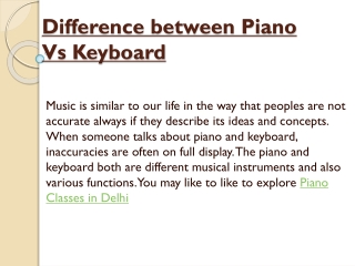Difference Between Piano Vs Keyboard