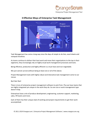 3 Effective Ways of Enterprise Task Management