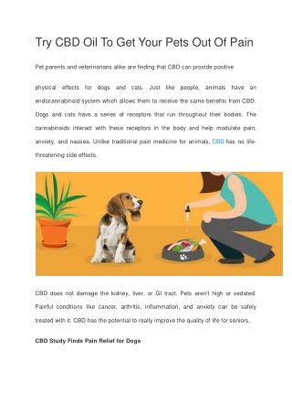 CBD Oils for pets