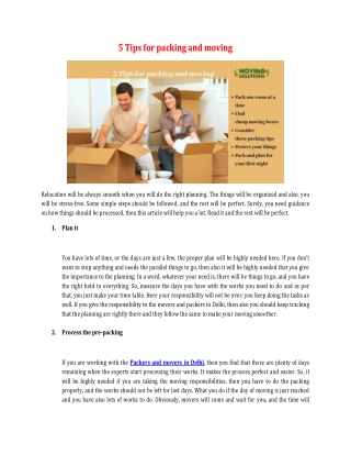 5 Tips for packing and moving