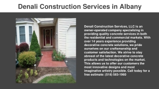 Denali Construction services in Albany