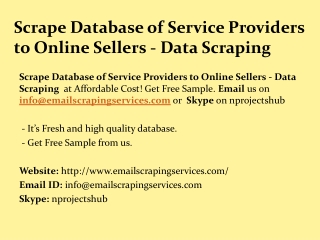Scrape Database of Service Providers to Online Sellers
