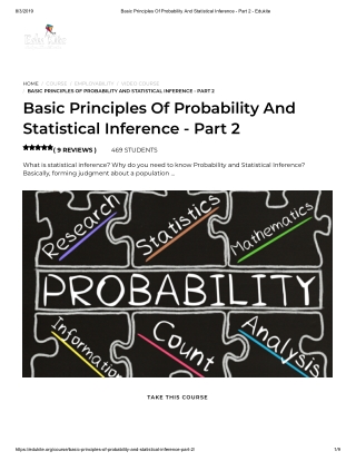 Basic Principles Of Probability And Statistical Inference - Part 2 - Edukite