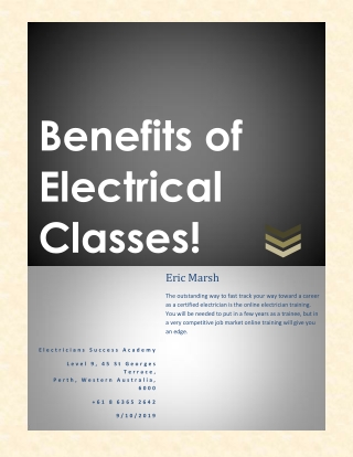 Benefits of Electrical Classes!
