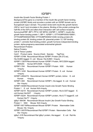 Insulin-like Growth Factor Binding Protein 1