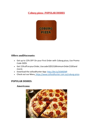 25% Off -Coburg pizza-Coburg - Order Food Online