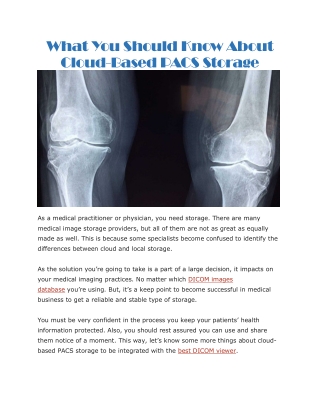 Dicom images database