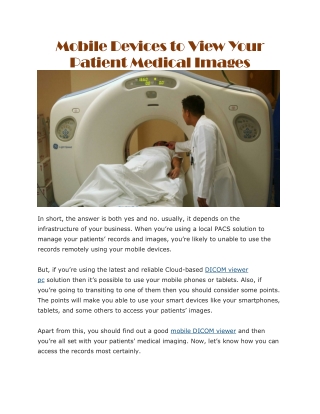Mobile DICOM viewer