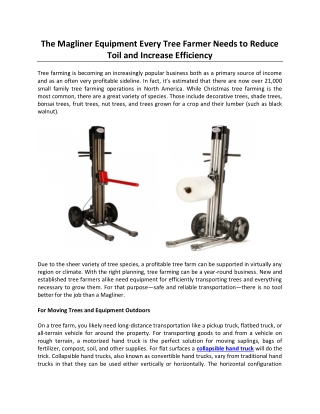 The Magliner Equipment Every Tree Farmer Needs to Reduce Toil and Increase Efficiency