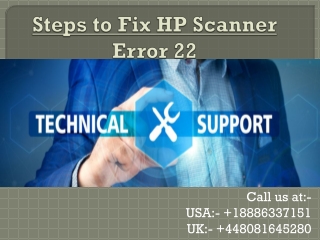 Steps to Fix HP Scanner Error 22