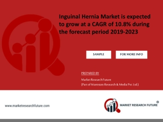 Inguinal Hernia Market is expected to grow at a CAGR of 10.8% during the forecast period 2019-2023