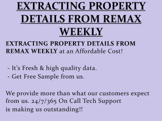 EXTRACTING PROPERTY DETAILS FROM REMAX WEEKLY