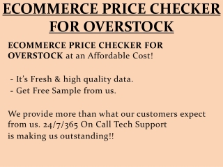 ECOMMERCE PRICE CHECKER FOR OVERSTOCK