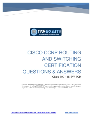 Cisco CCNP Routing and Switching Certification Questions & Answers