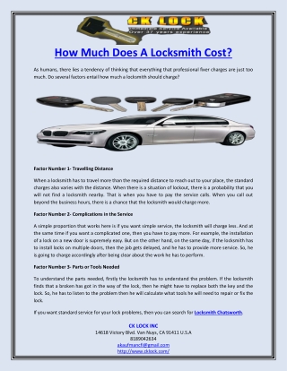 How Much Does A Locksmith Cost?