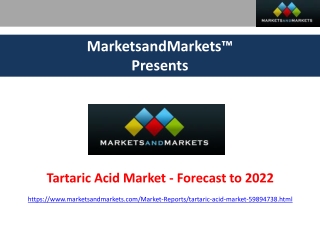 Tartaric Acid Market by Source, Type - Global Forecast 2022