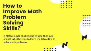 How to Improve Math Problem Solving Skills?