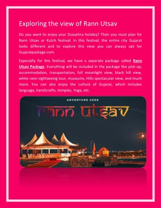 Exploring the view of Rann Utsav