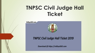 TNPSC Civil Judge Hall Ticket 2019 tnpsc.gov.in Civil Judge Admit Card