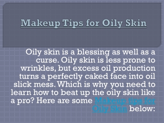 Makeup Tips for Oily Skin