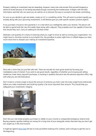 Sound Property Making an investment Guidelines