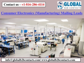 Consumer Electronics (Manufacturing) Mailing Leads