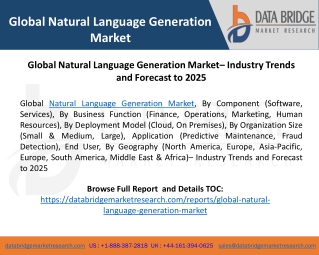 Global Natural Language Generation Market– Industry Trends and Forecast to 2025