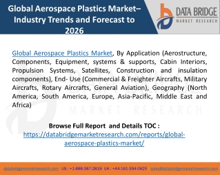 Global Aerospace Plastics Market– Industry Trends and Forecast to 2026