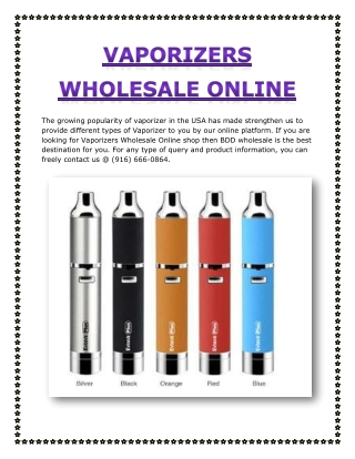 Vaporizers Wholesale Online
