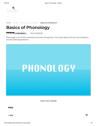 Basics of Phonology - Edukite