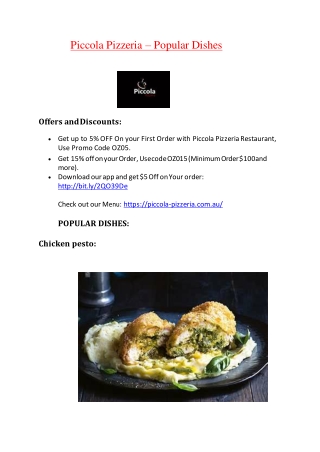 Piccola Pizzeria Menu– 5% off –Pizza Restaurant Wattle Grove