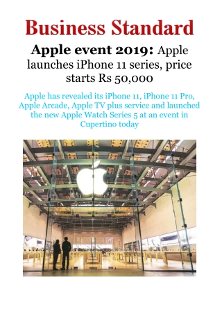 Apple event 2019: Apple launches iPhone 11 series, price starts Rs 50,000