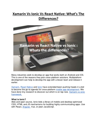 Xamarin vs Ionic vs React Native: What's the Difference?