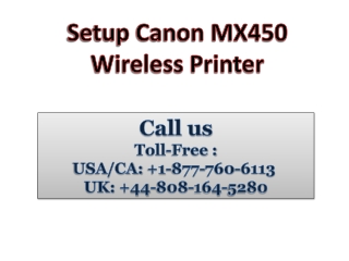 Setup Canon MX450 Wireless Printer