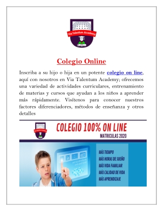 Colegio Online | Via Talentum Academy