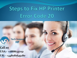 Steps to Fix HP Printer Error Code 20