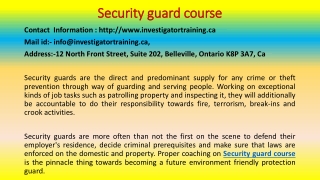 The Ultimate Secret of Security guard course