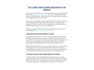TOP 5 BEST WHITE SAND BEACHES IN THE WORLD!