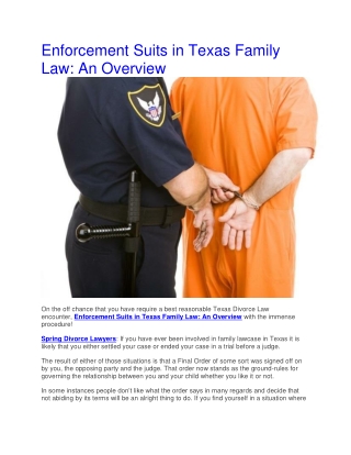 Enforcement Suits in Texas Family Law: An Overview