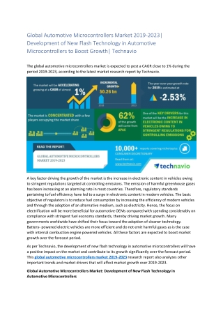 Global Automotive Microcontrollers Market 2019-2023