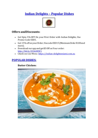 Indian Delights Miami – 10% off – Indian restaurant Miami Gold coast