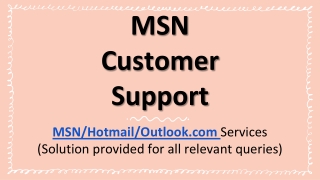 MSN Customer Support | 1-877-701-2611 | MSN Billing