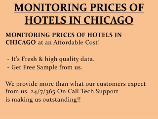 MONITORING PRICES OF HOTELS IN CHICAGO