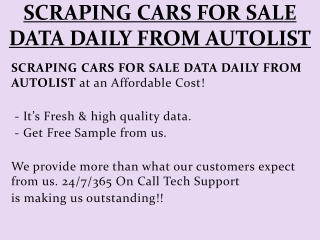 SCRAPING CARS FOR SALE DATA DAILY FROM AUTOLIST