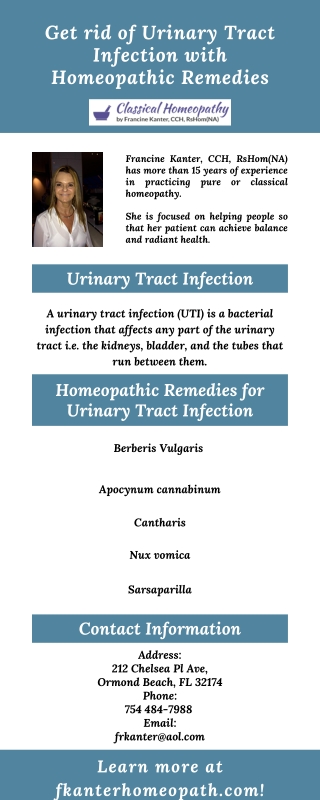 Get rid of Urinary Tract Infection with Homeopathic Remedies