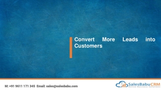 Convert More Leads into Customers